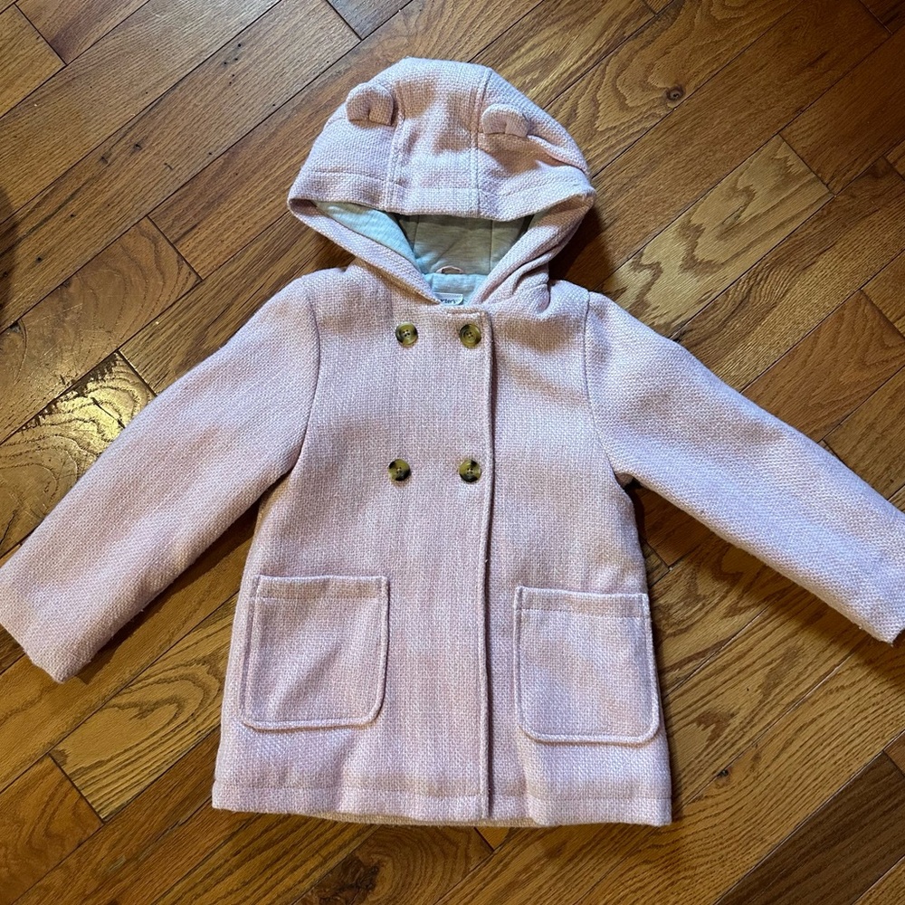 Carter’s Girls Pink Tweed Pea Coat Med